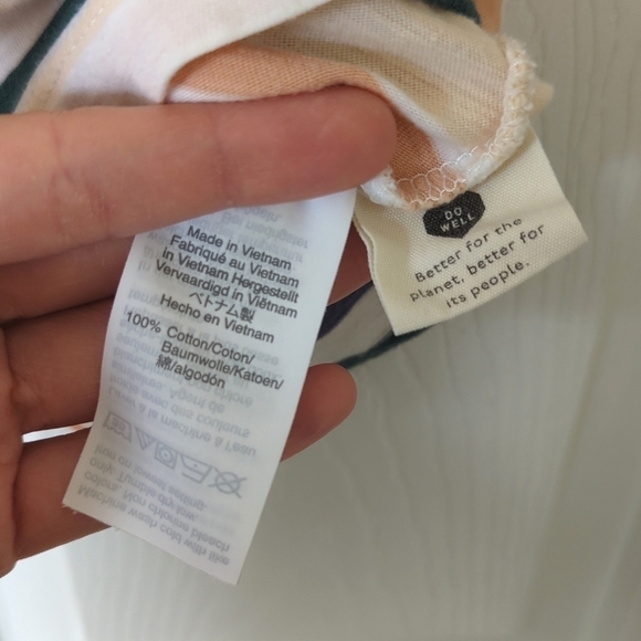 Madewell Whisper Classic Cotton Striped Sleeveless V-neck Tank Top Ivory Medium - Picture 5 of 11